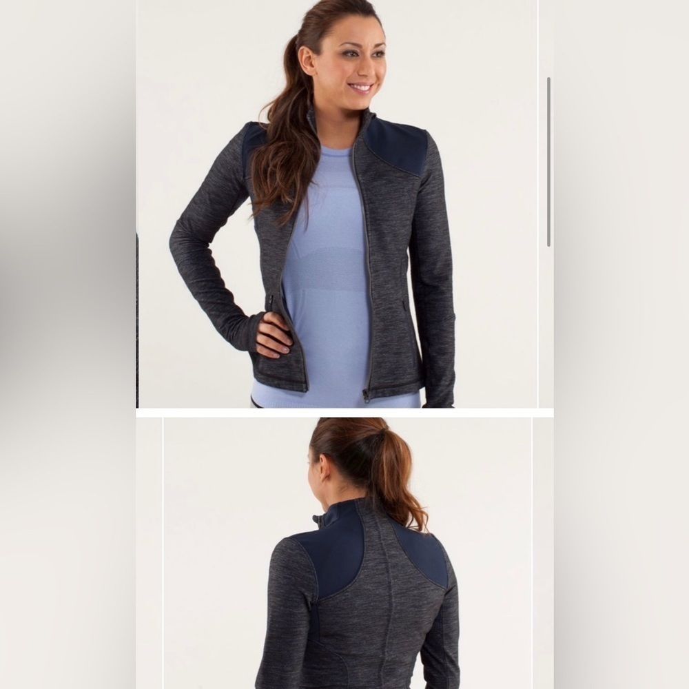 Lululemon Forme Jacket in reversible slub denim inkwell / inkwell NWOT- Sz 6 - Picture 13 of 13